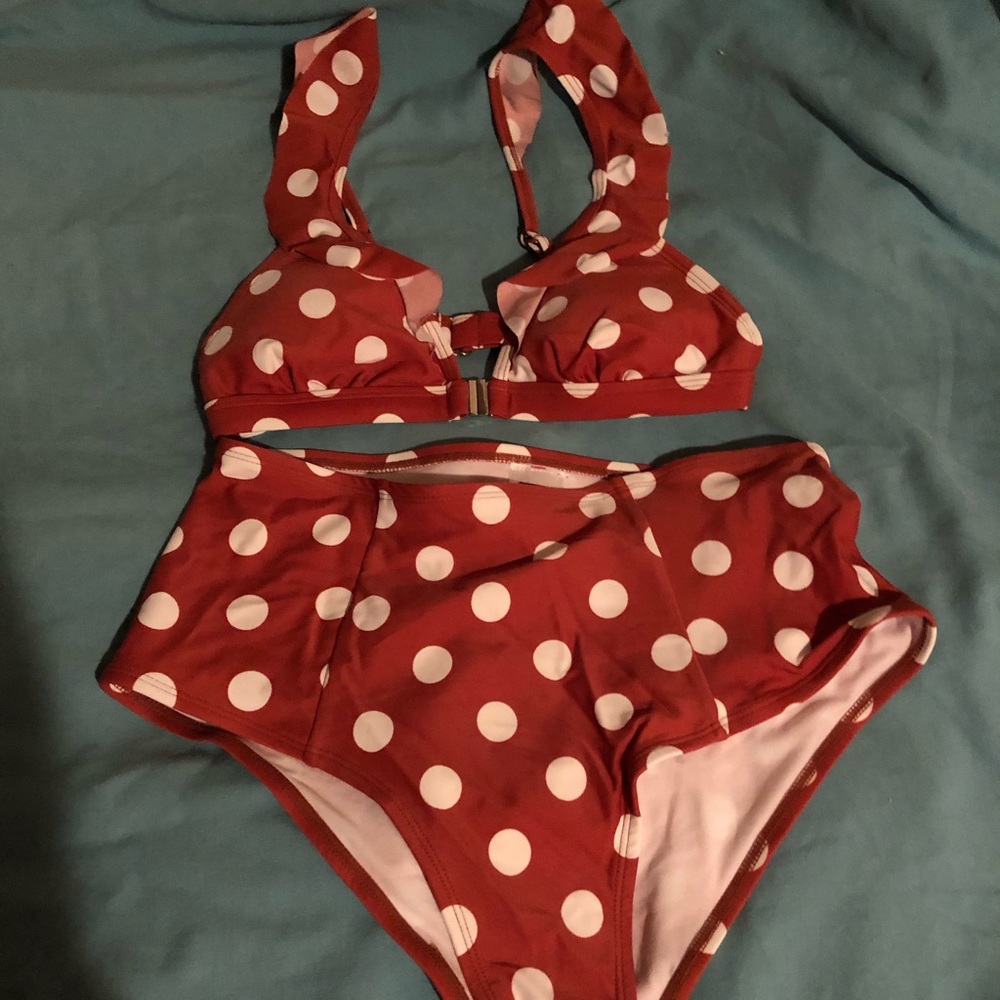 High Waisted Polka Dot Bikini Size Medium